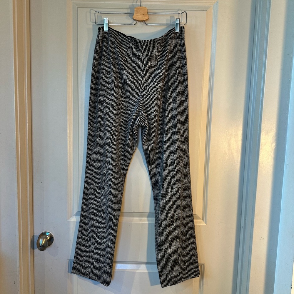 Giorgio Armani Black & White Check Virgin Wool Pleated Trouser Pants, Size 44 - Picture 6 of 7